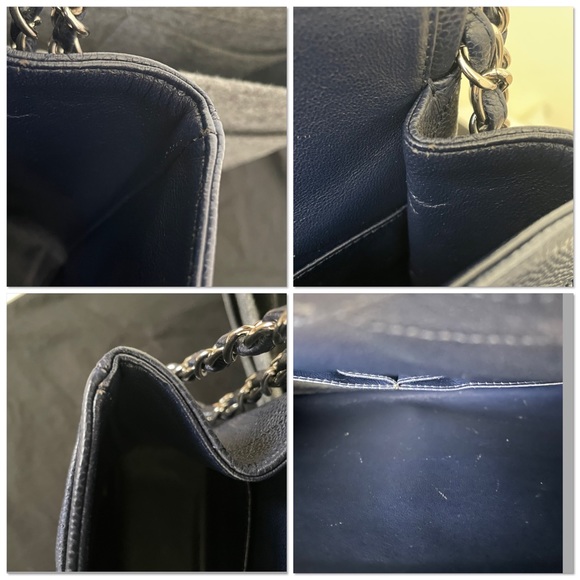 Sold Chanel Navy Caviar Maxi Double Flap bag - Picture 12 of 15